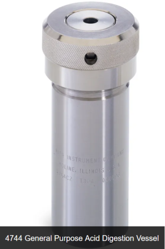 General Purpose Acid Digestion Vessel, 45 mL, 250 degrees C, 1800 psig, Parr Instruments 4744