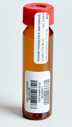 Vial, 40 mL Amber, EPA Certified with 3 mg Sodium Thiosulfate Preservative, 72/CS, QEC,3122-40ML/SOTH-A-3-72