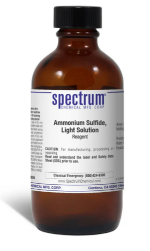 Ammonium Sulfide, Light Solution, Reagent, 500 mL Amber Glass Bottle, A1250-500MLGL
