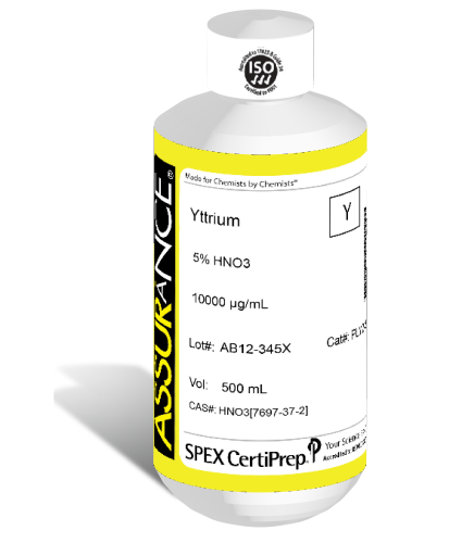 Yttrium Standard, 10,000 ppm (Sold by Each / Each = 500 mL) (8, UN3264, P.G. III)