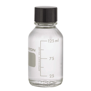 125 mL Narrow Mouth Media Bottle, Clear, Type I, Graduated, with PTFE Liner, Wheaton 219815