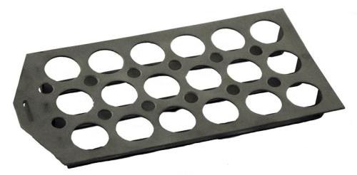 18-Place Crucible Tray, for Use in Various Ovens and/or Furnaces, Made of Stainless Steel, 3 Rows of 6 Places, 8 3/4 in. L x 5 3/8 in. W x 7/8 in. H