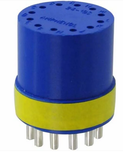Head Jack Insert, Female, Size 24, 97 Series, Blue, Insulated, 12 #16 Solder Cup, Socketact, Amphenol Industrial, 97-24-19S